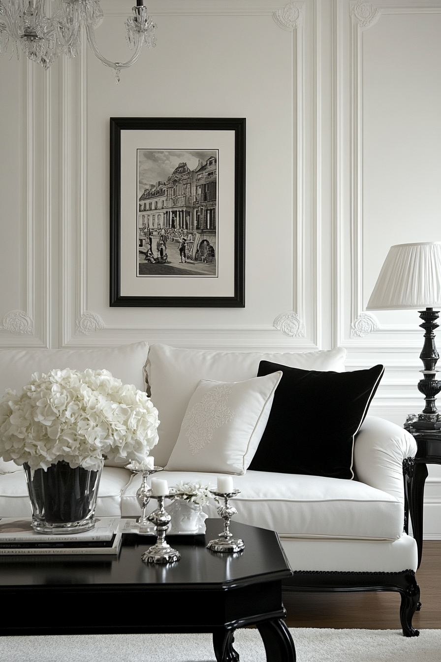 Black and white living room