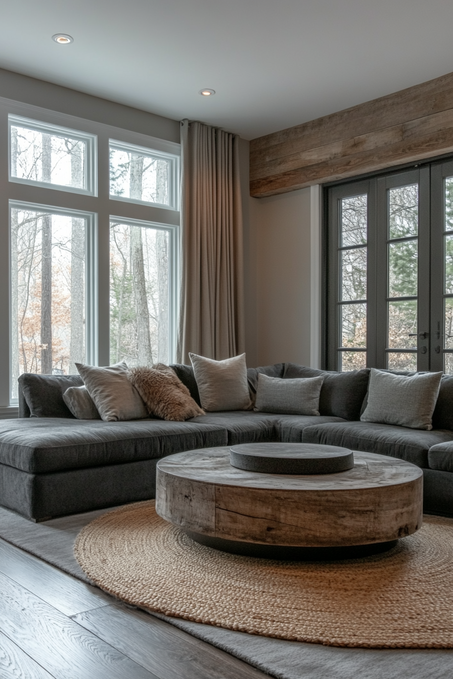 Dark grey sofa living room