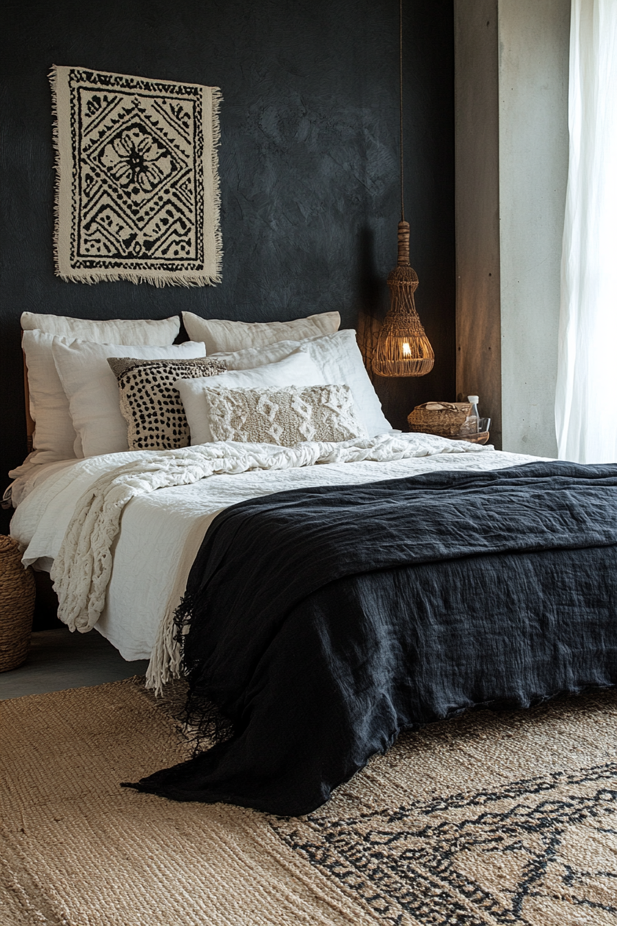 Monochrome Boho Bedroom