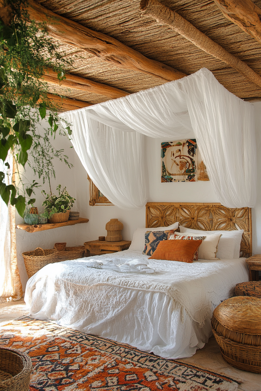 Boho Bedroom with Canopy