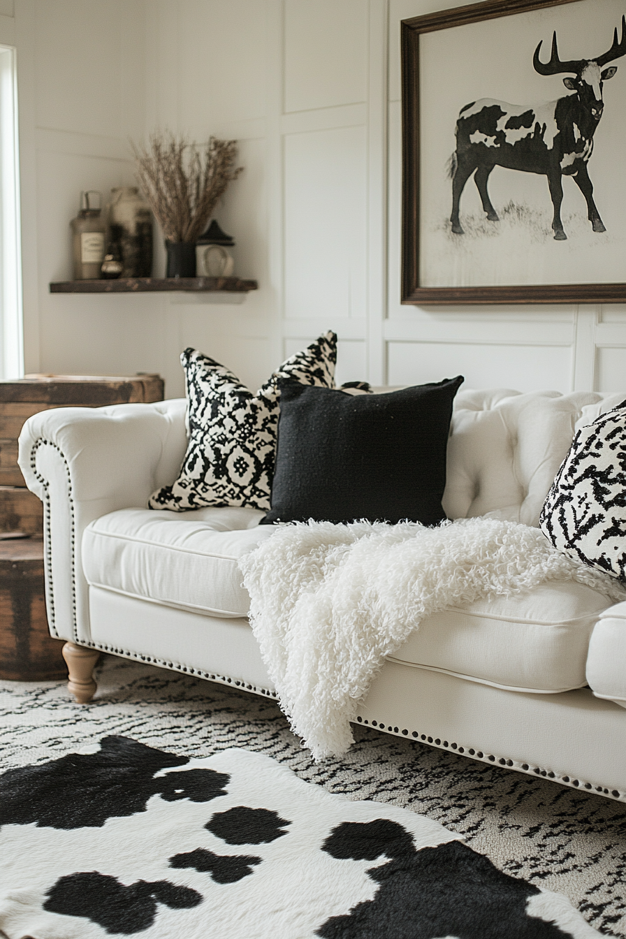 Black and white living room