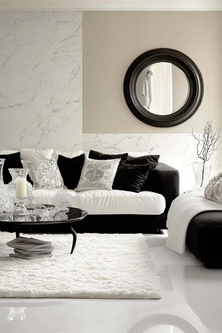 Black and white living room