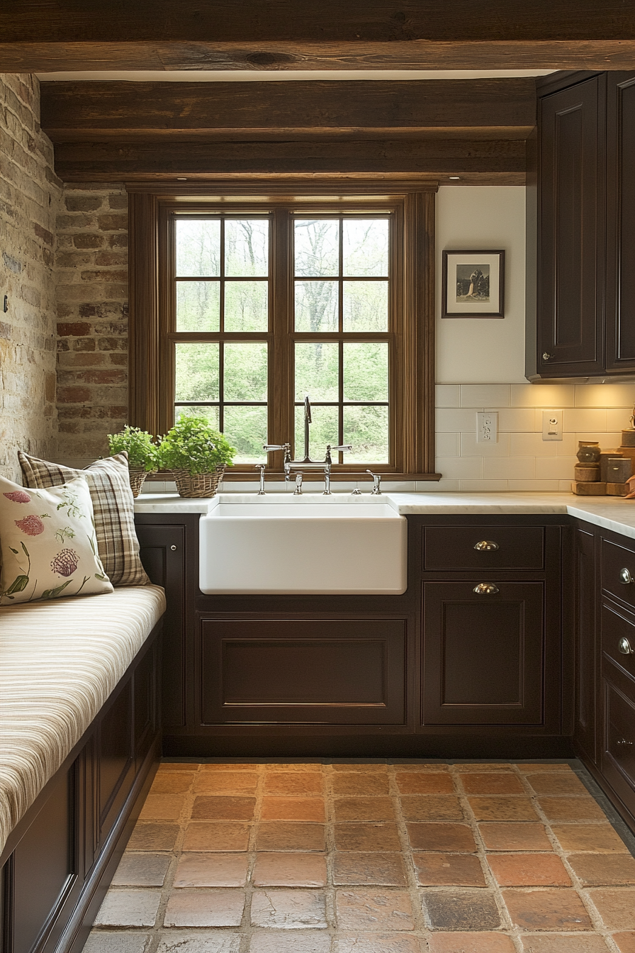 brown kitchen cabinets