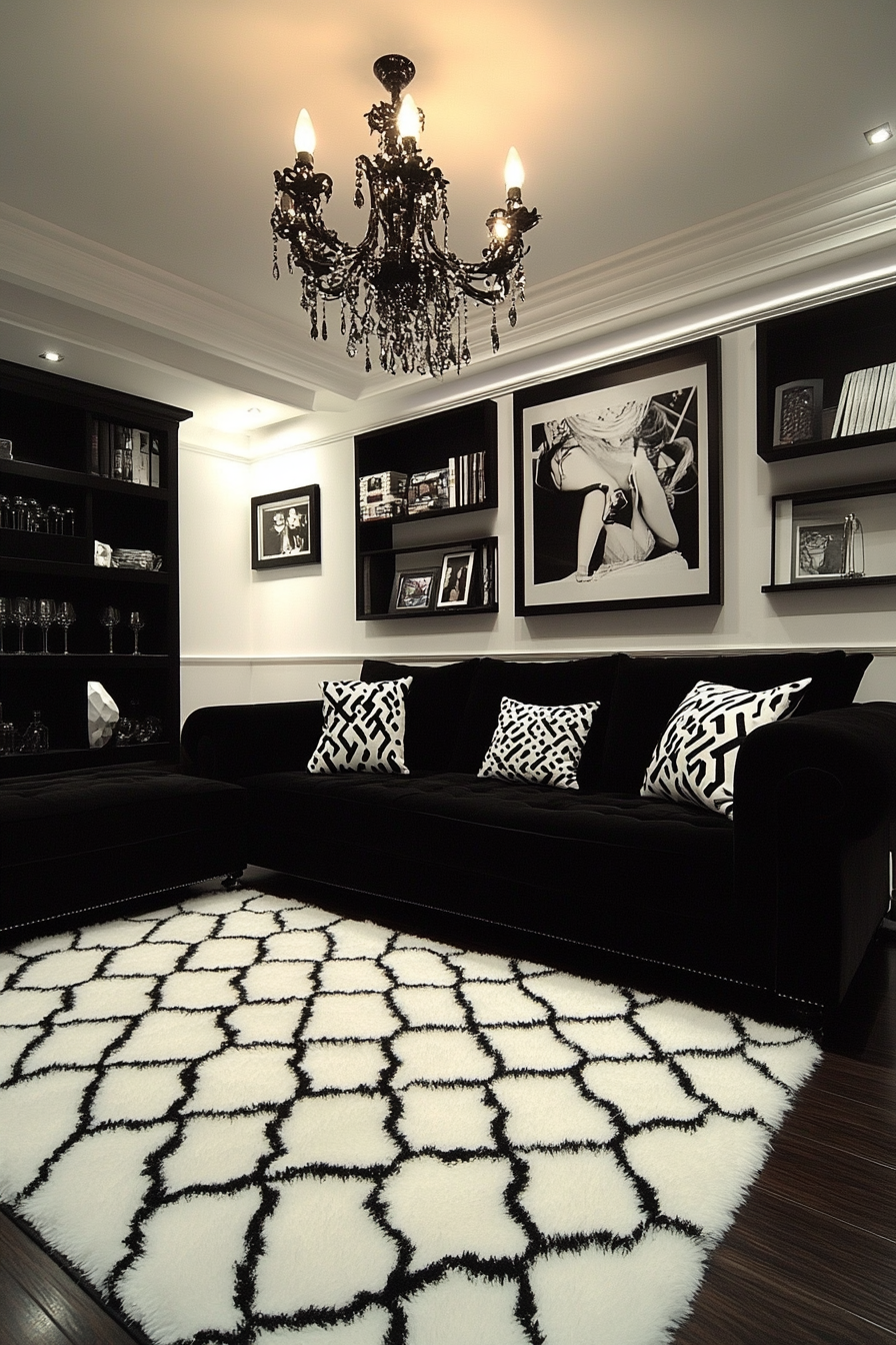 Black and white living room