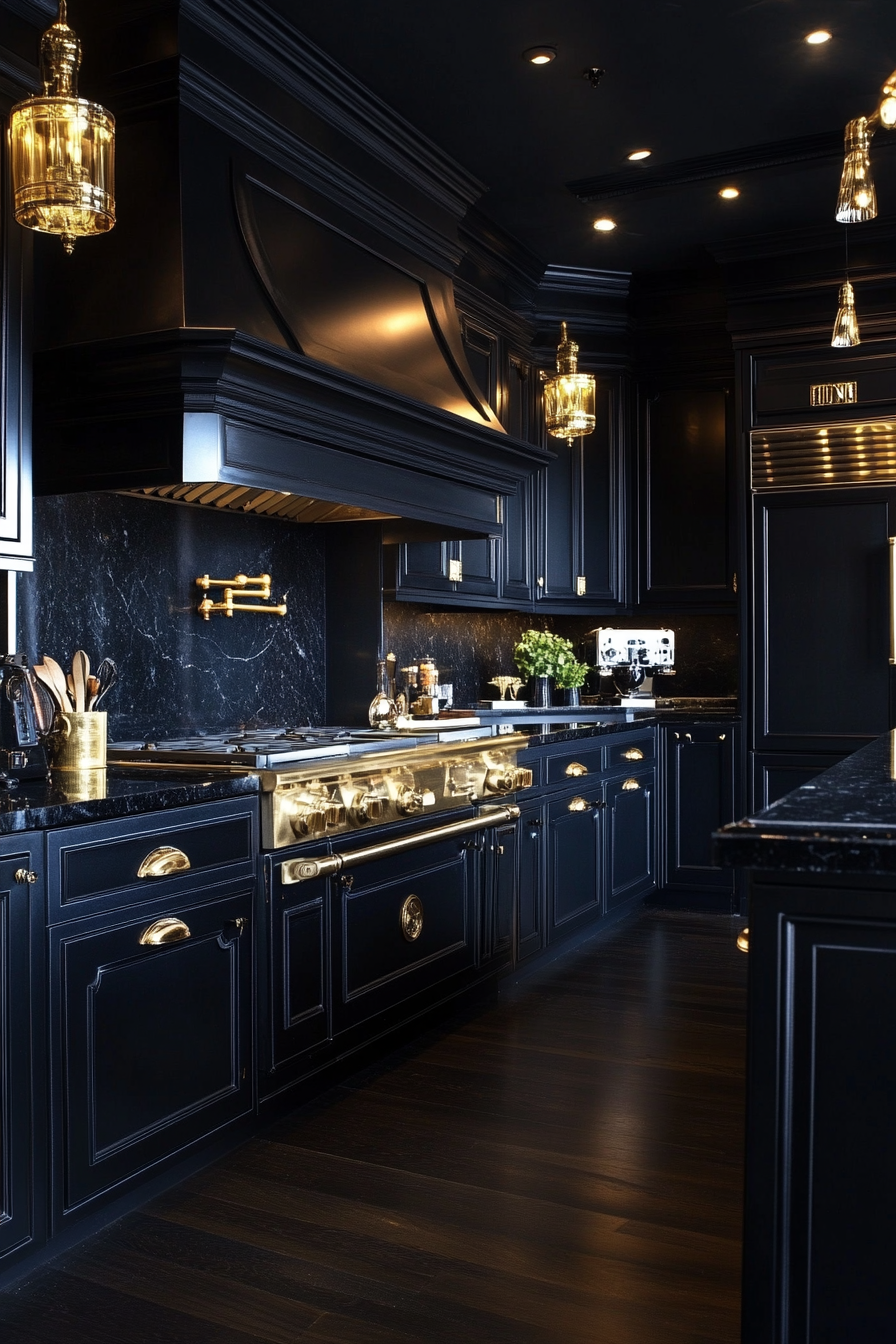 dark kitchen cabinets