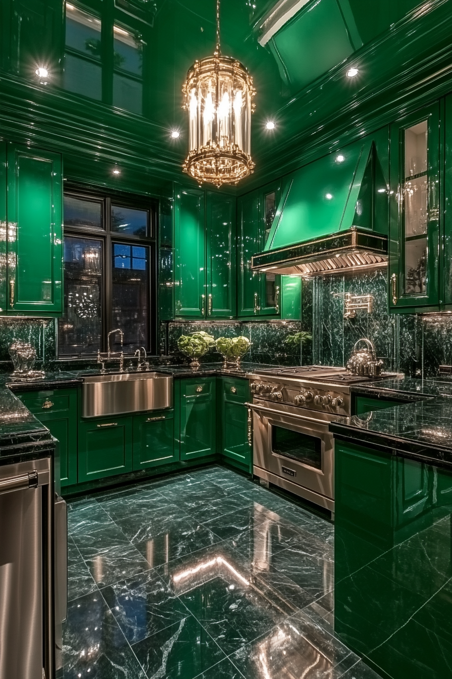 Emerald Green Kitchen Cabinets