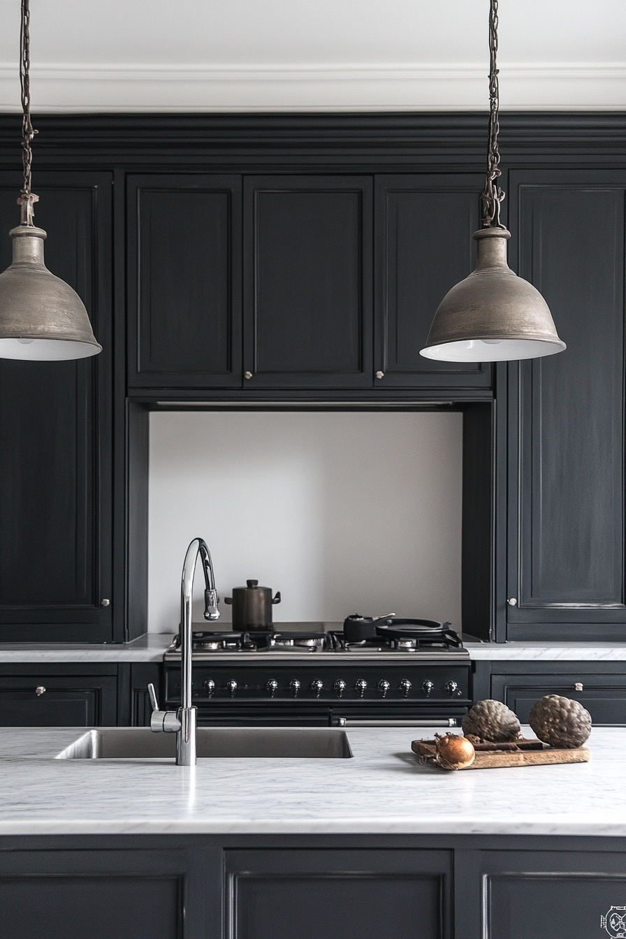 dark kitchen cabinets