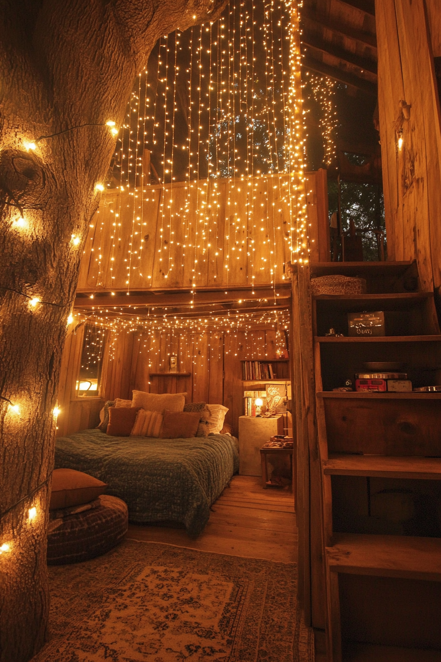 boho fairy lights bedroom ideas