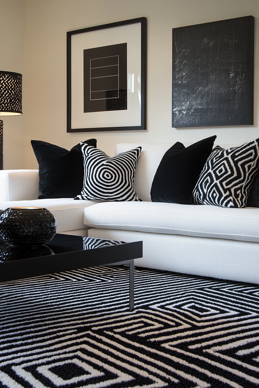 Black and white living room