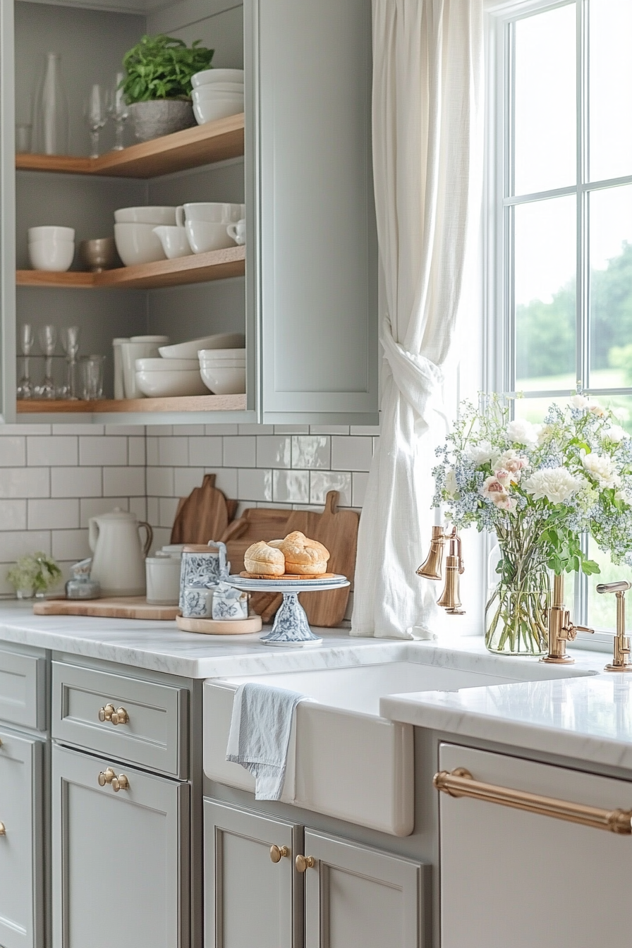 gray kitchen cabinets