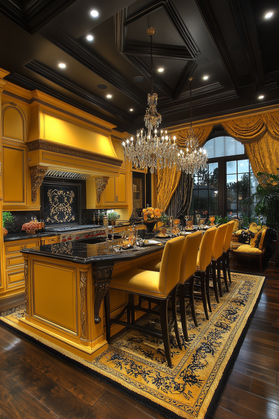 yellow kitchen cabinets