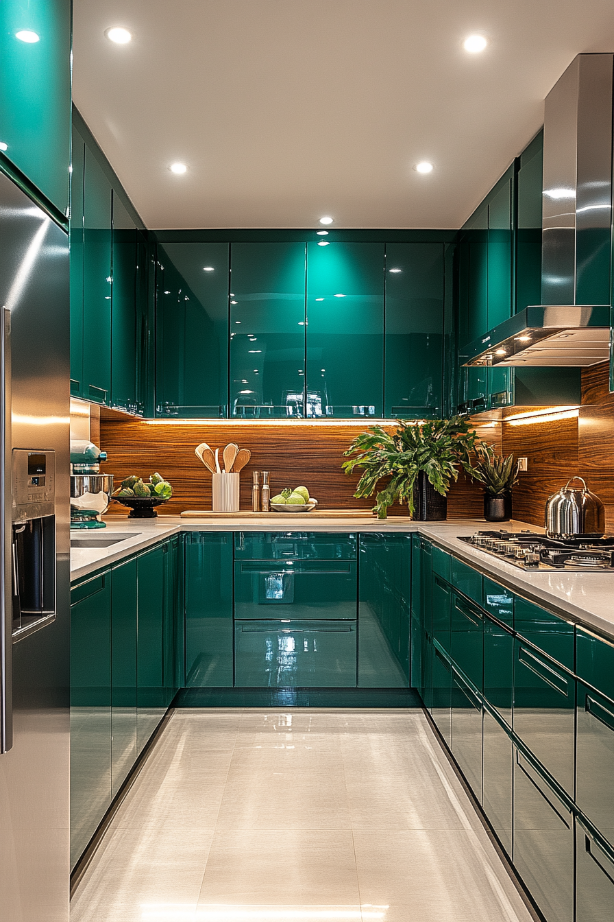 dark green kitchen cabinets