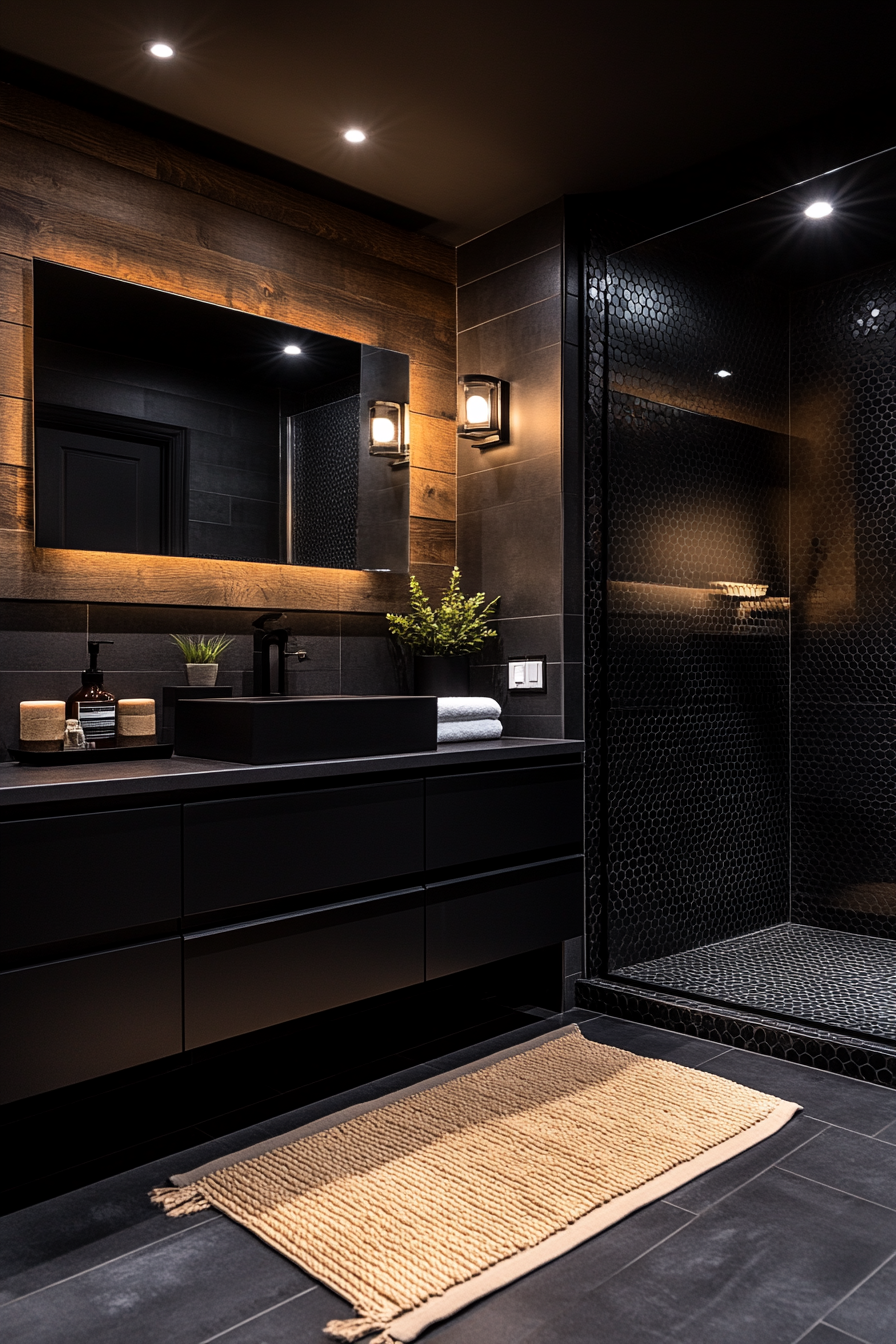 black bathroom