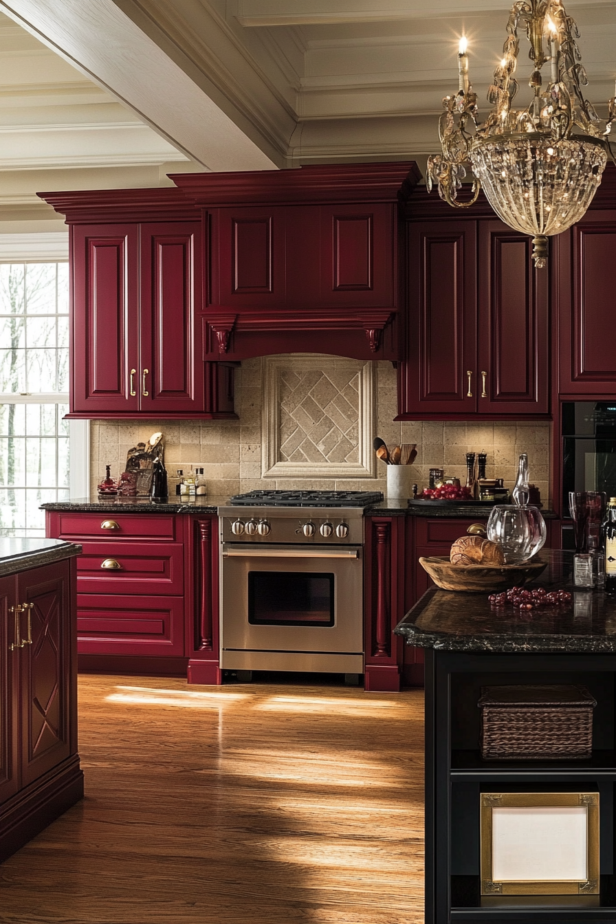 red kitchen cabinets