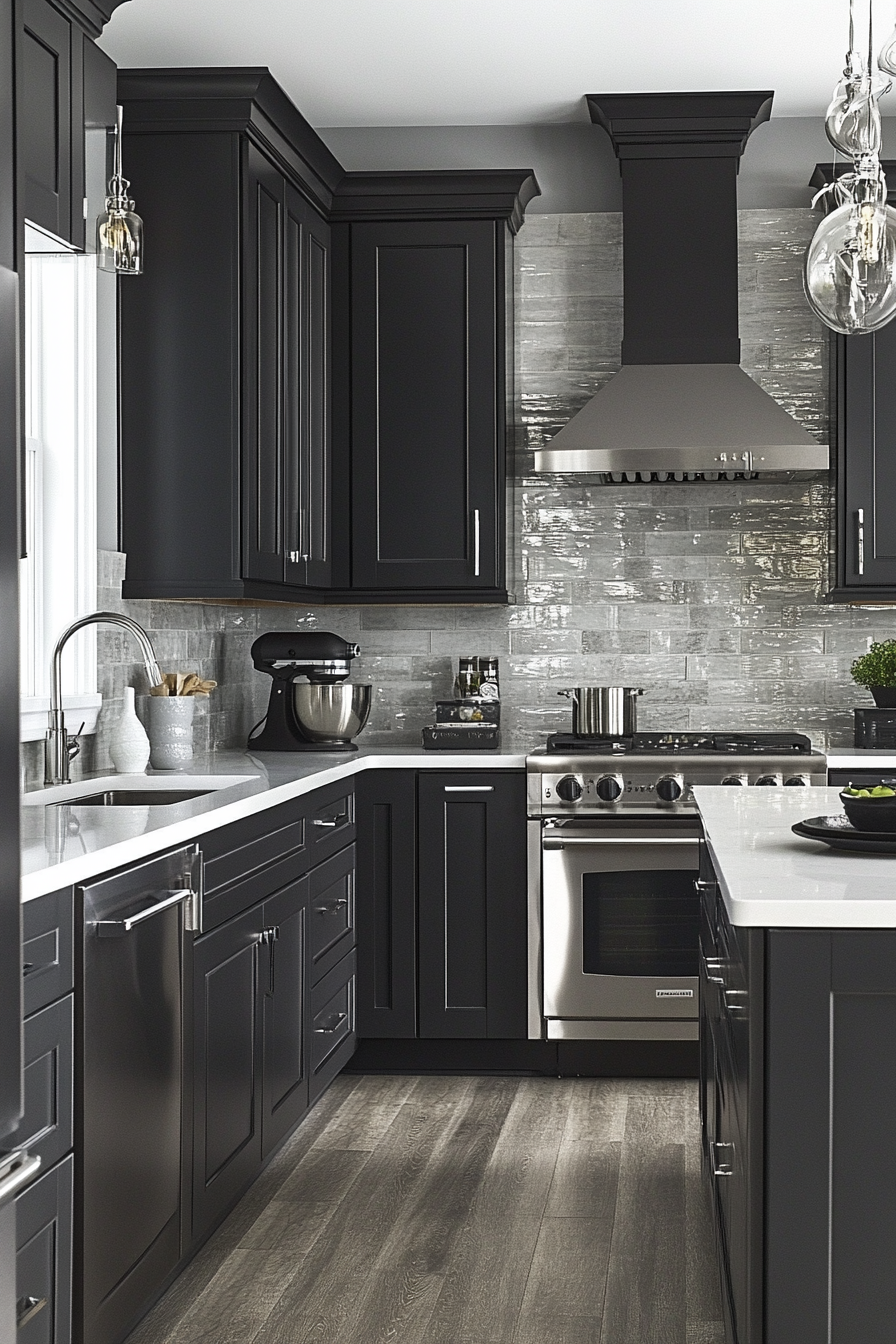 gray kitchen cabinets