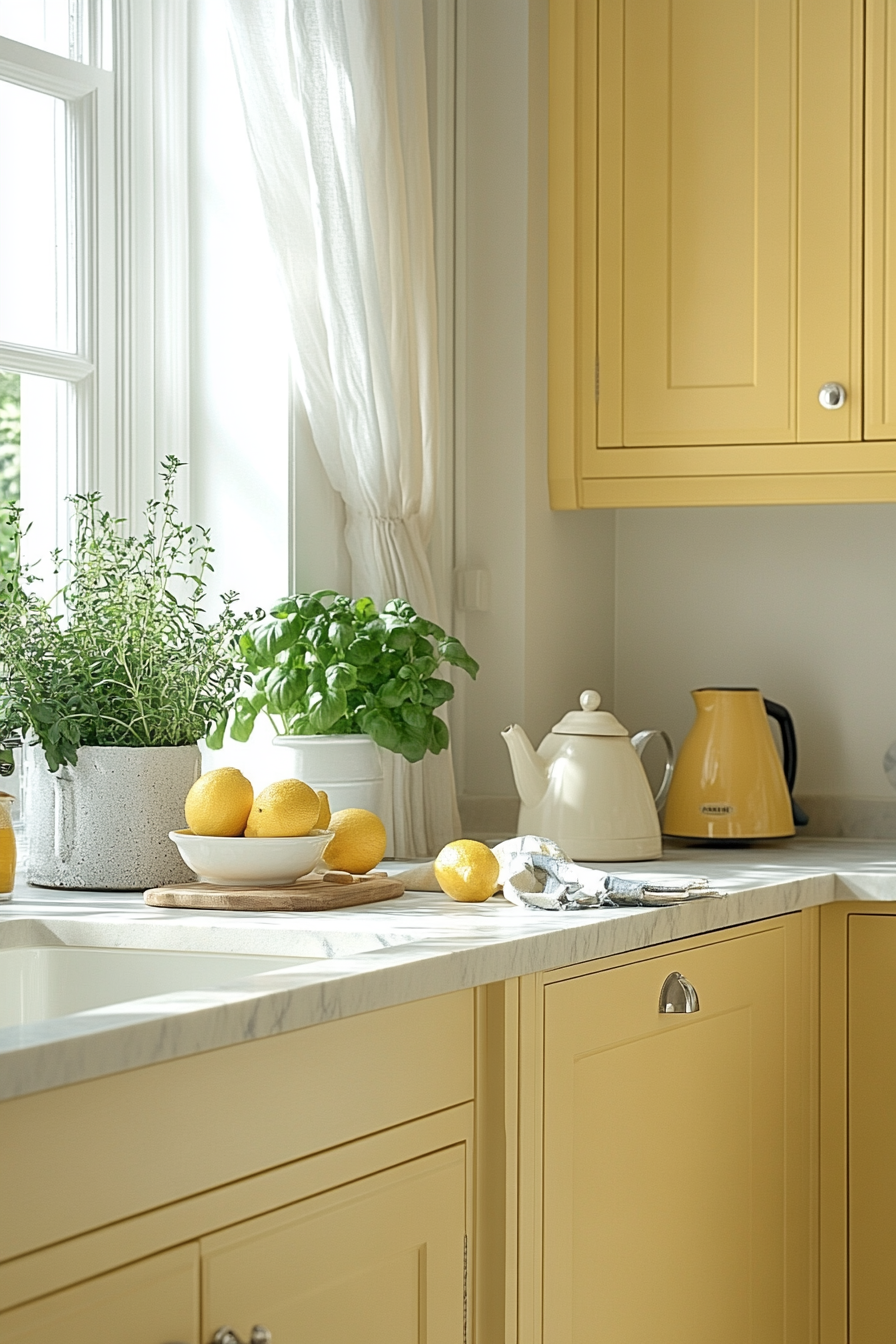 yellow kitchen cabinets