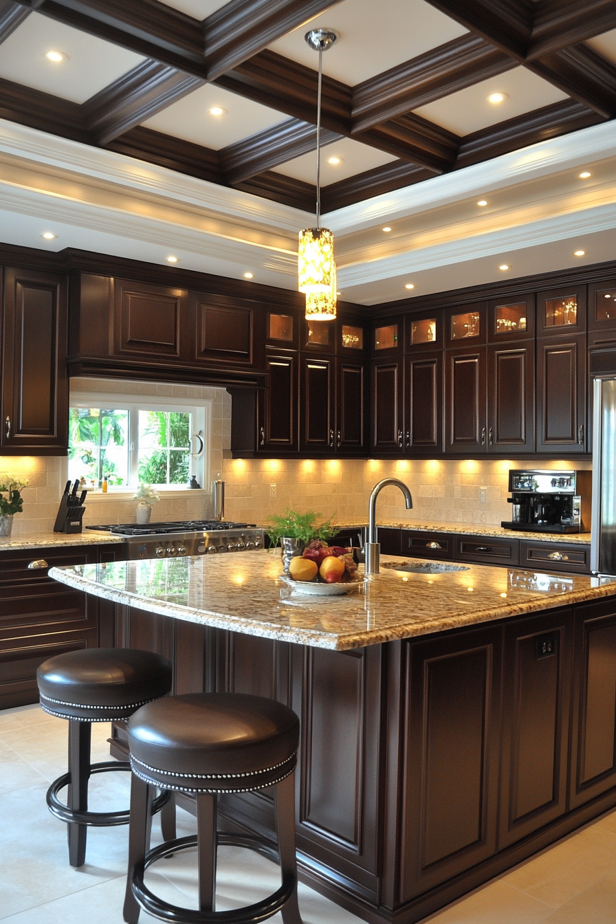 brown kitchen cabinets