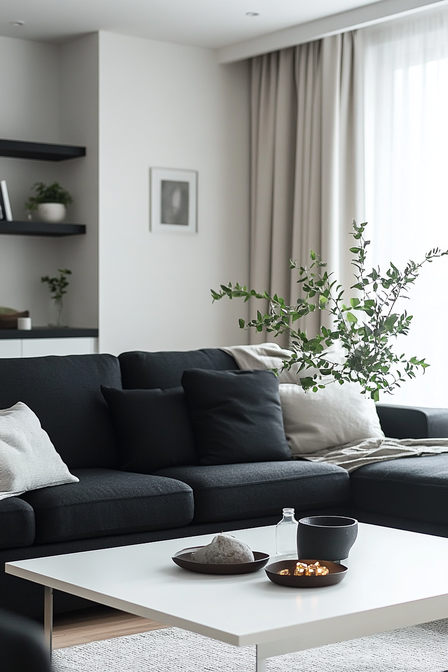 Black and white living room