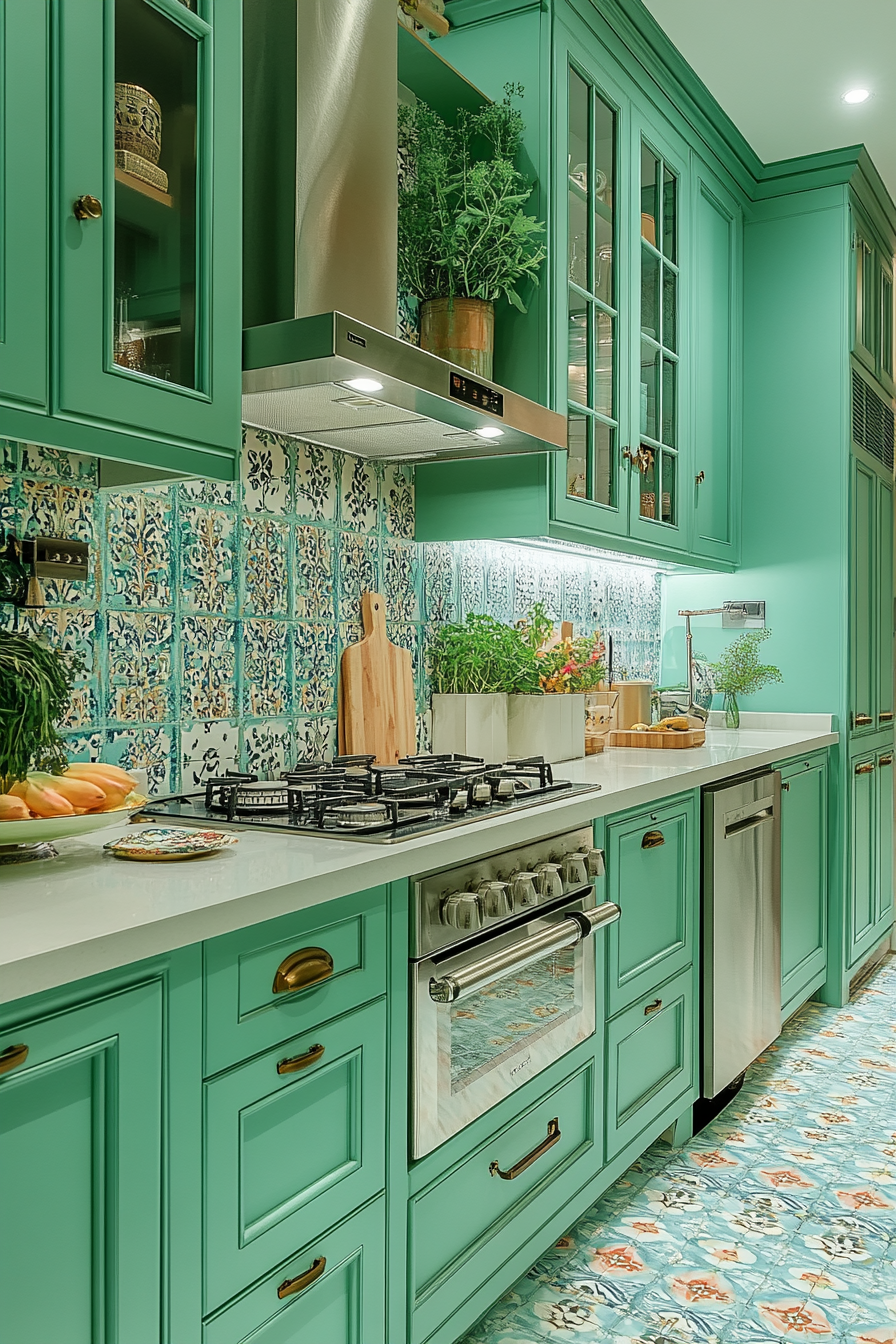 Emerald Green Kitchen Cabinets