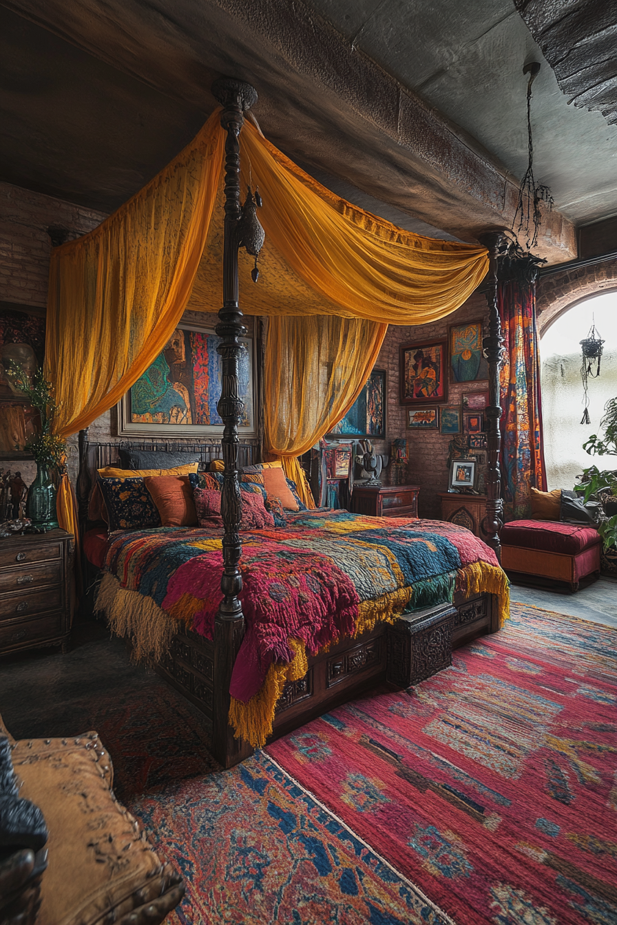 Boho Bedroom with Canopy