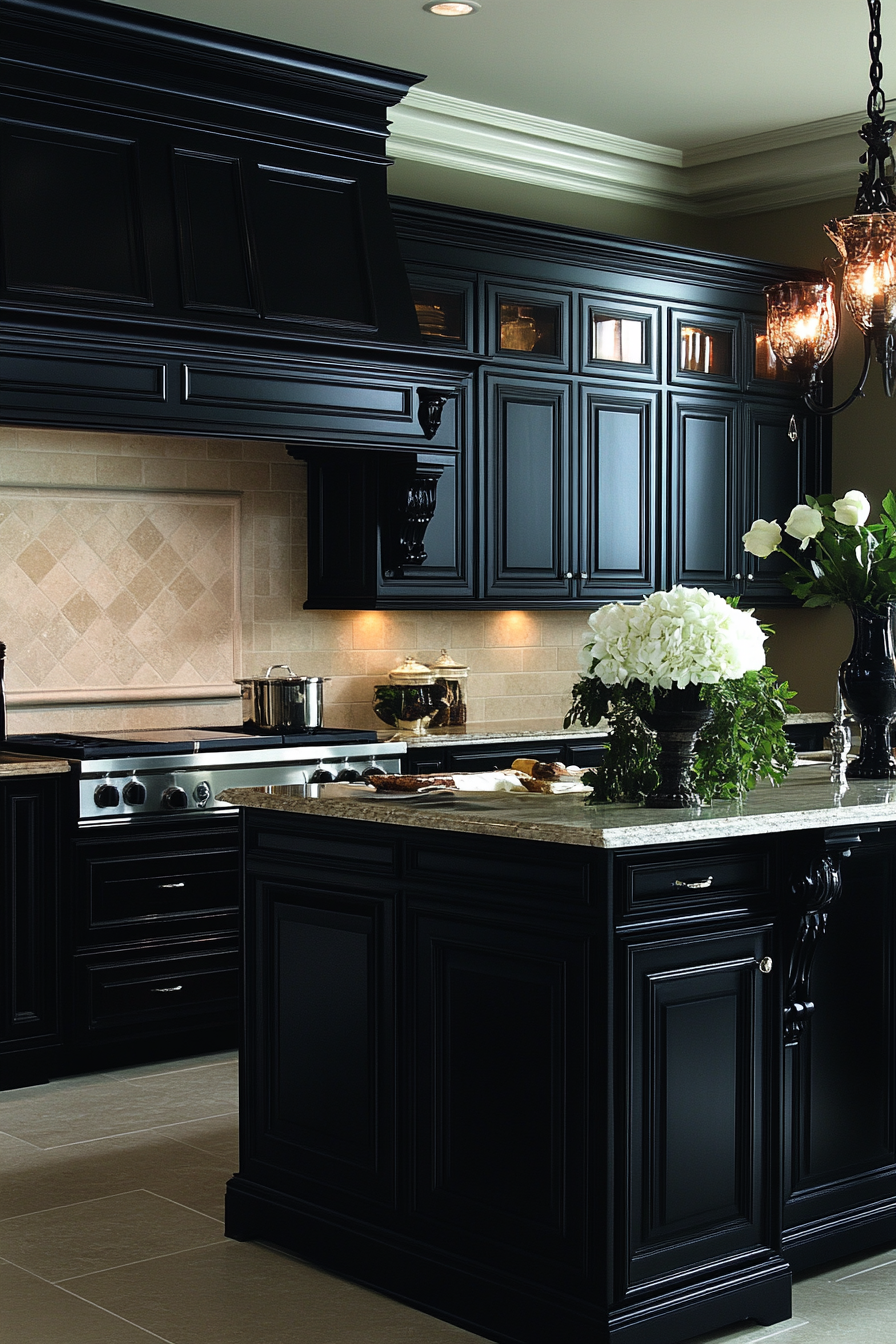 black kitchen cabinets