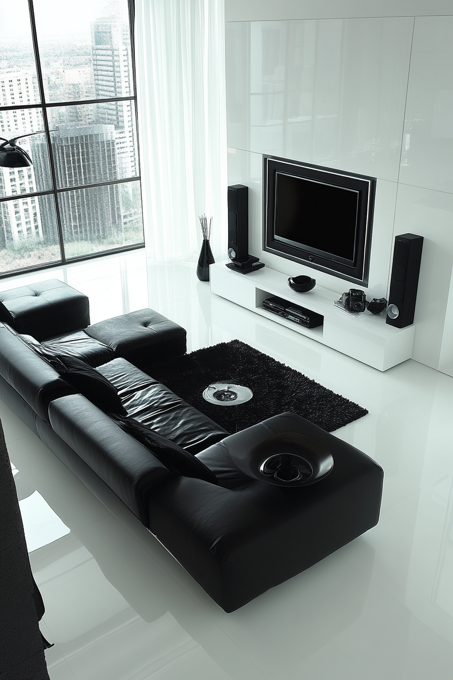 Black and white living room