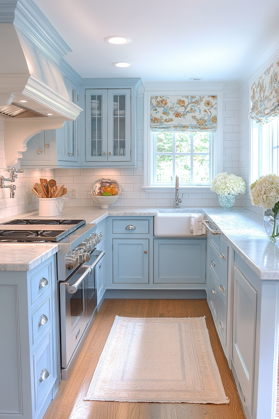 Powder Blue Kitchen Cabinets