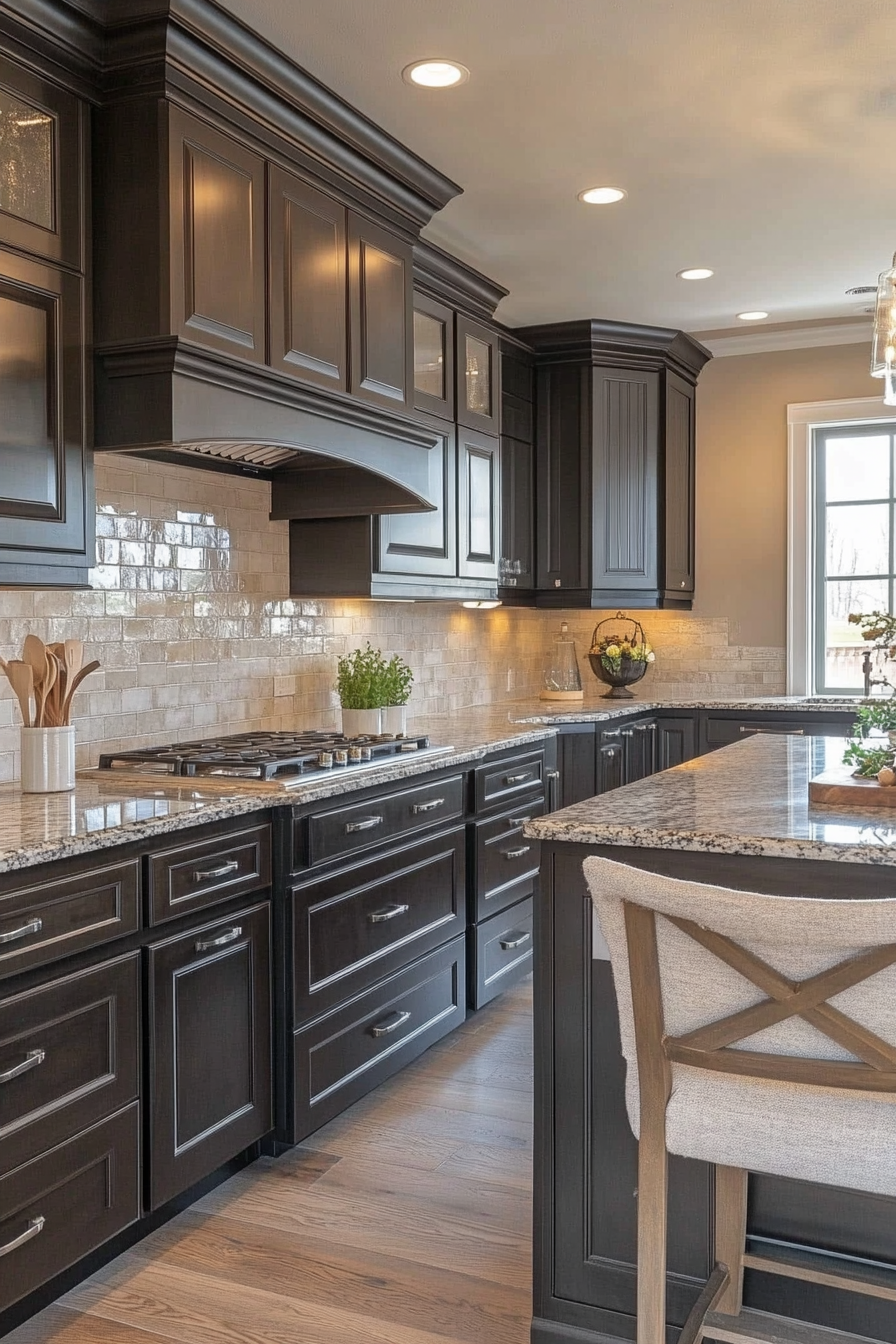 dark kitchen cabinets