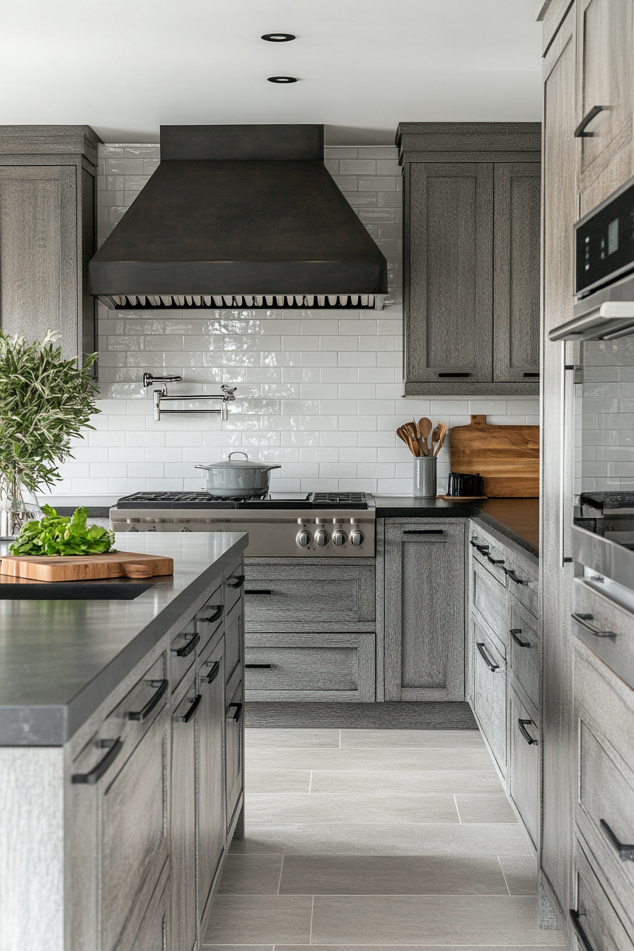 gray kitchen cabinets