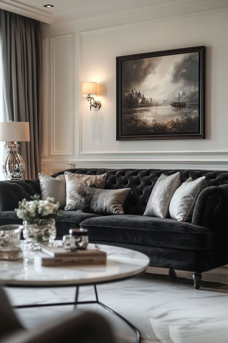 Black and white living room