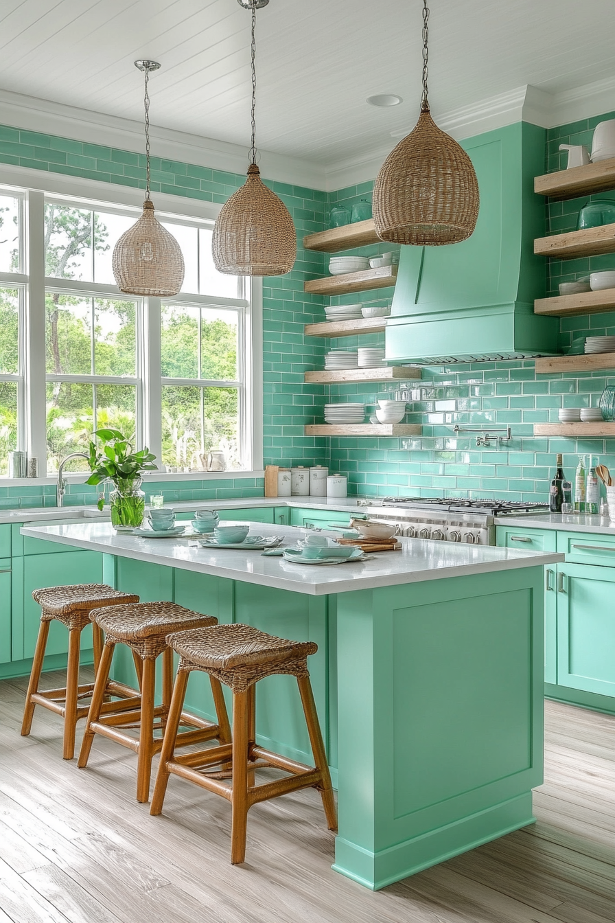 Emerald Green Kitchen Cabinets