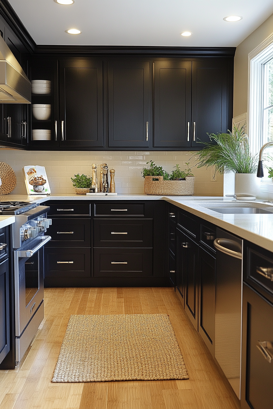 black kitchen cabinets