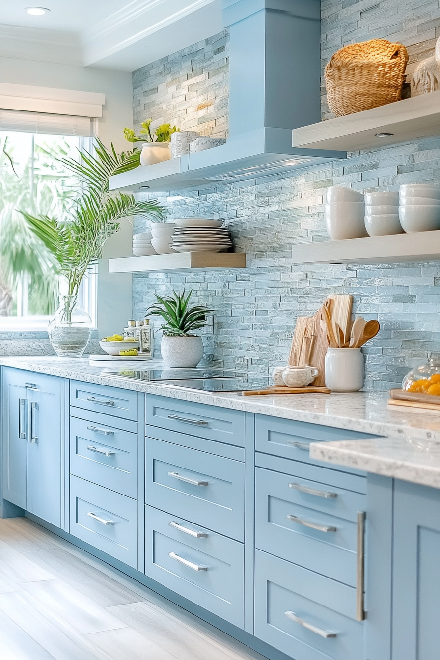 Powder Blue Kitchen Cabinets