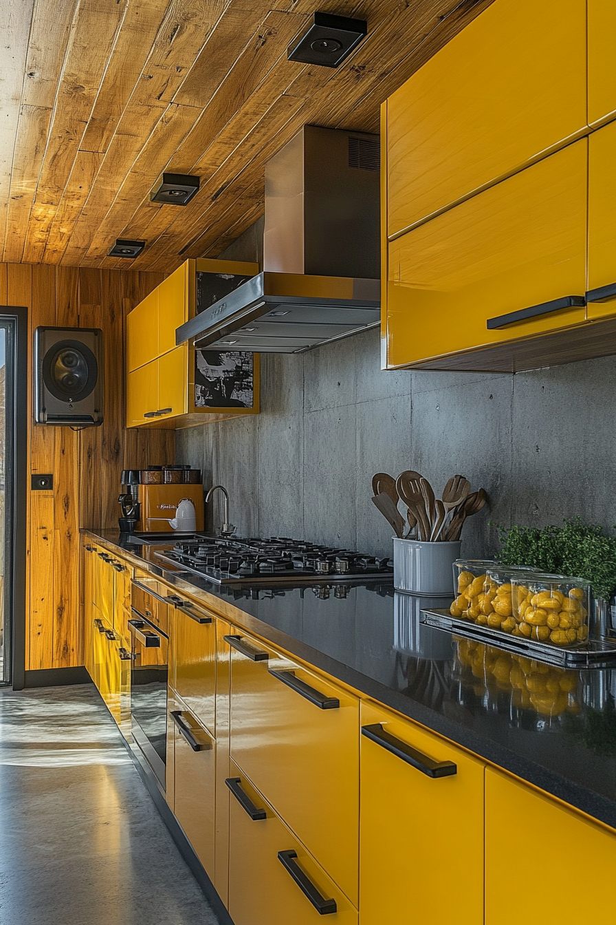 yellow kitchen cabinets