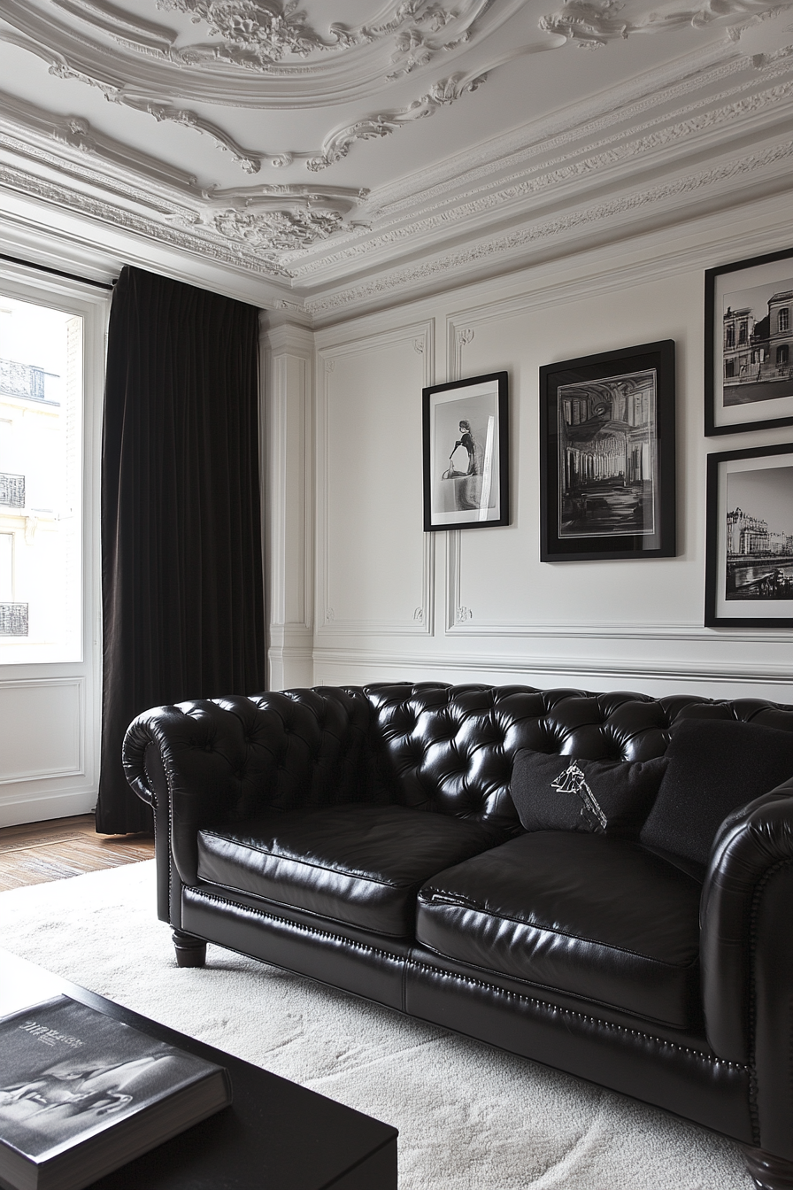 Black and white living room