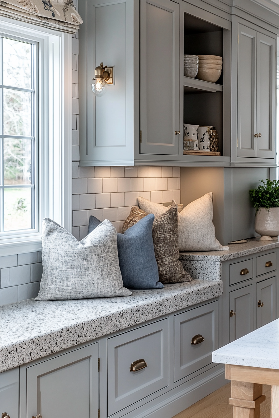 gray kitchen cabinets