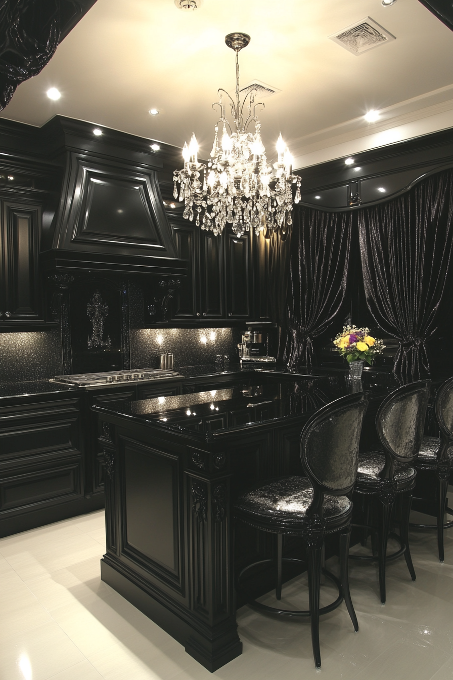 black kitchen cabinets