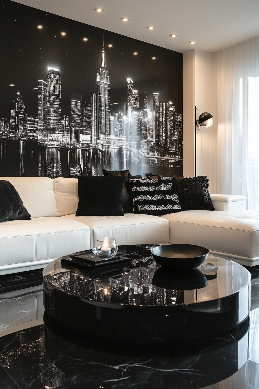 Black and white living room