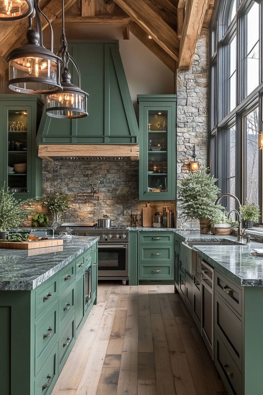 Emerald Green Kitchen Cabinets