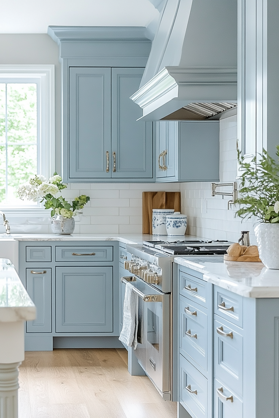 Powder Blue Kitchen Cabinets