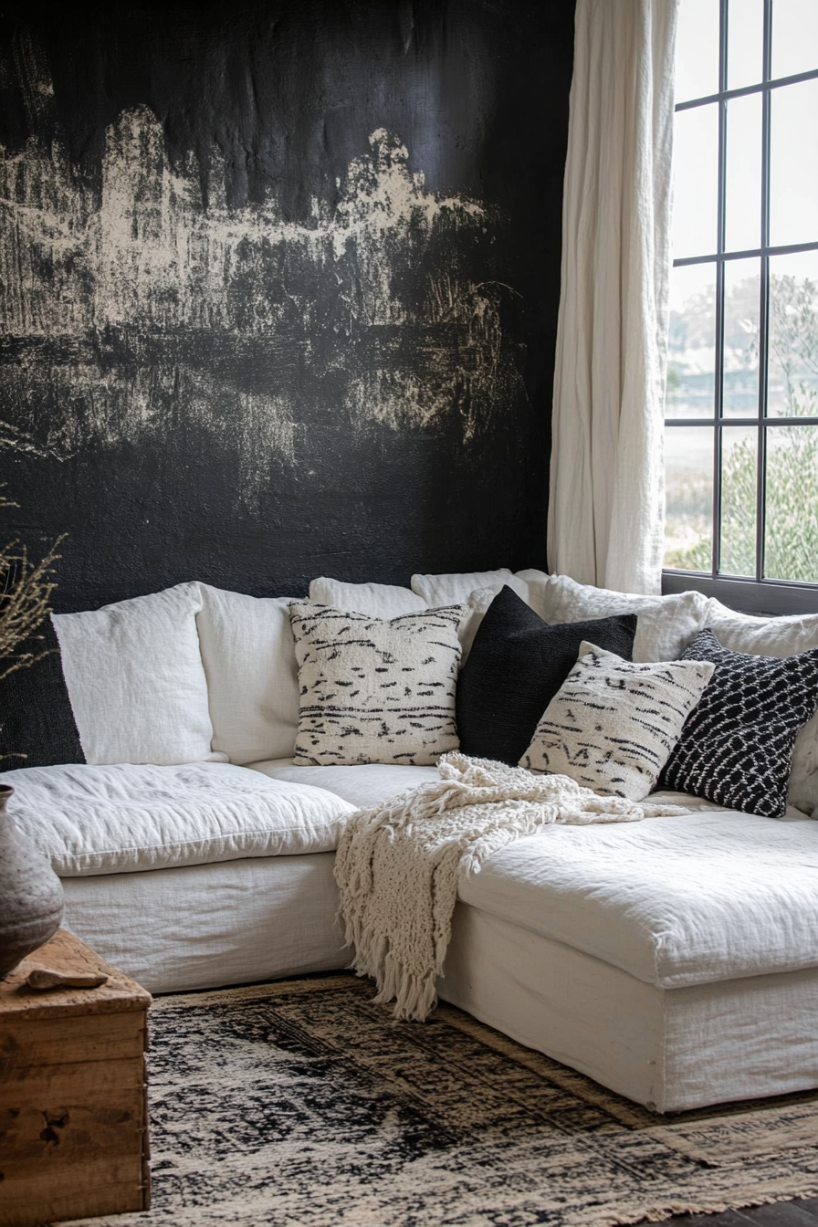 Black and white living room