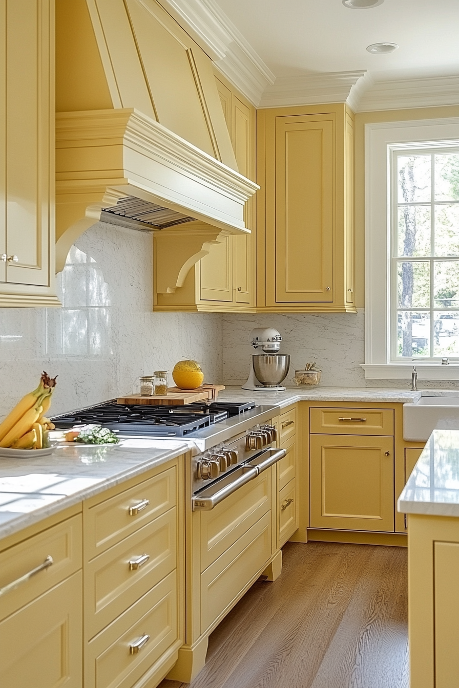 yellow kitchen cabinets