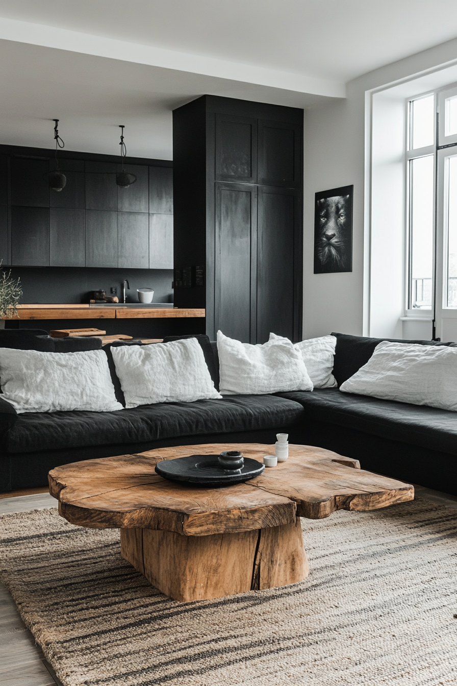 Black and white living room