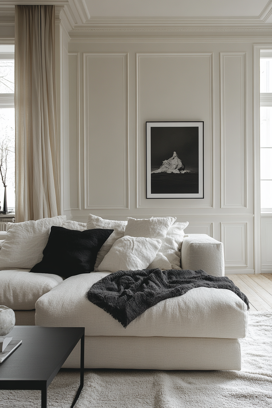 Black and white living room