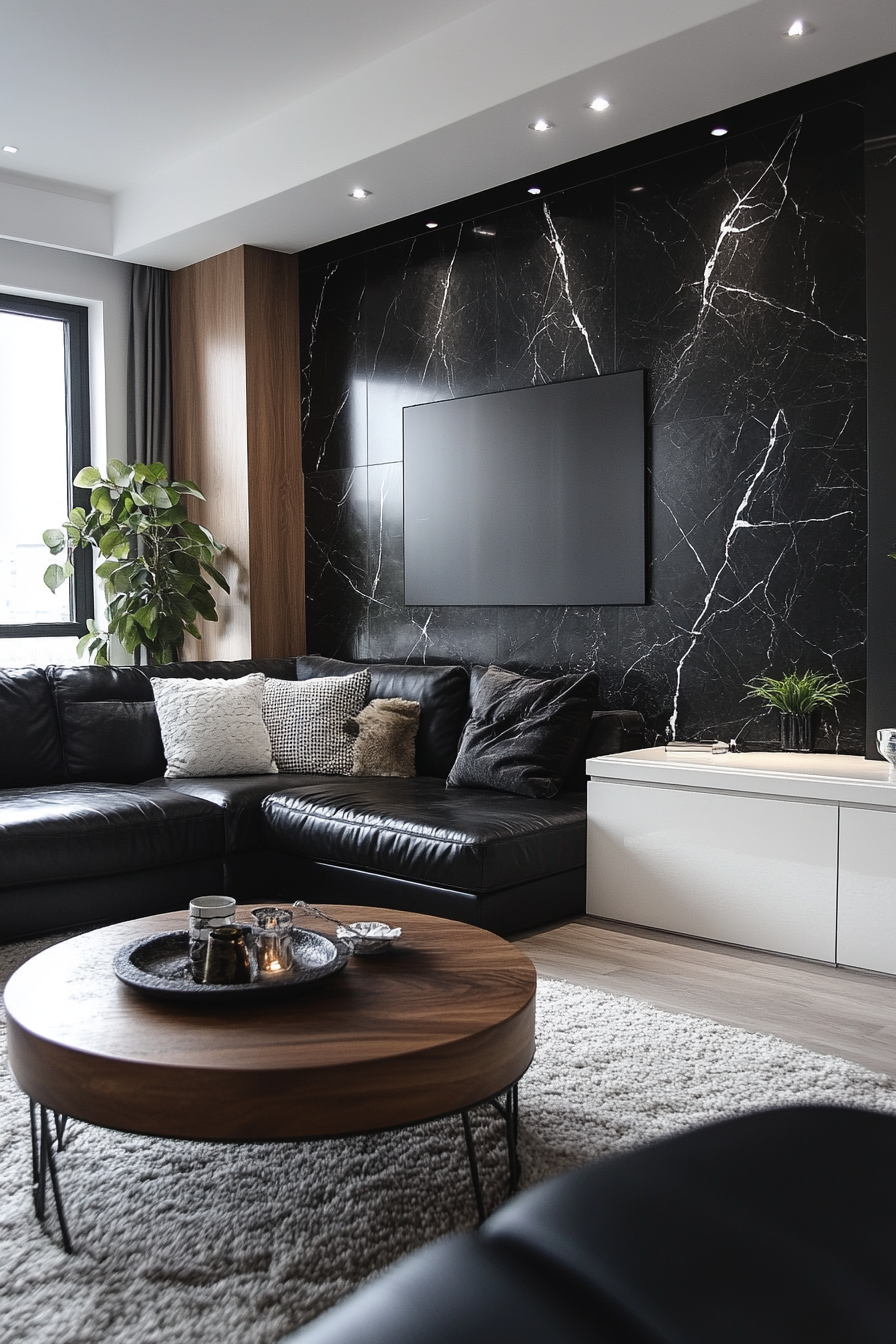 Black and white living room