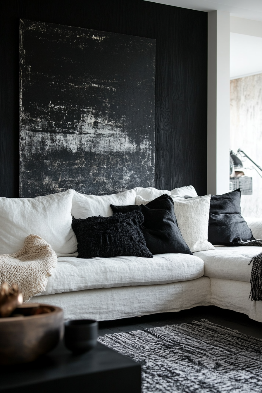 Black and white living room