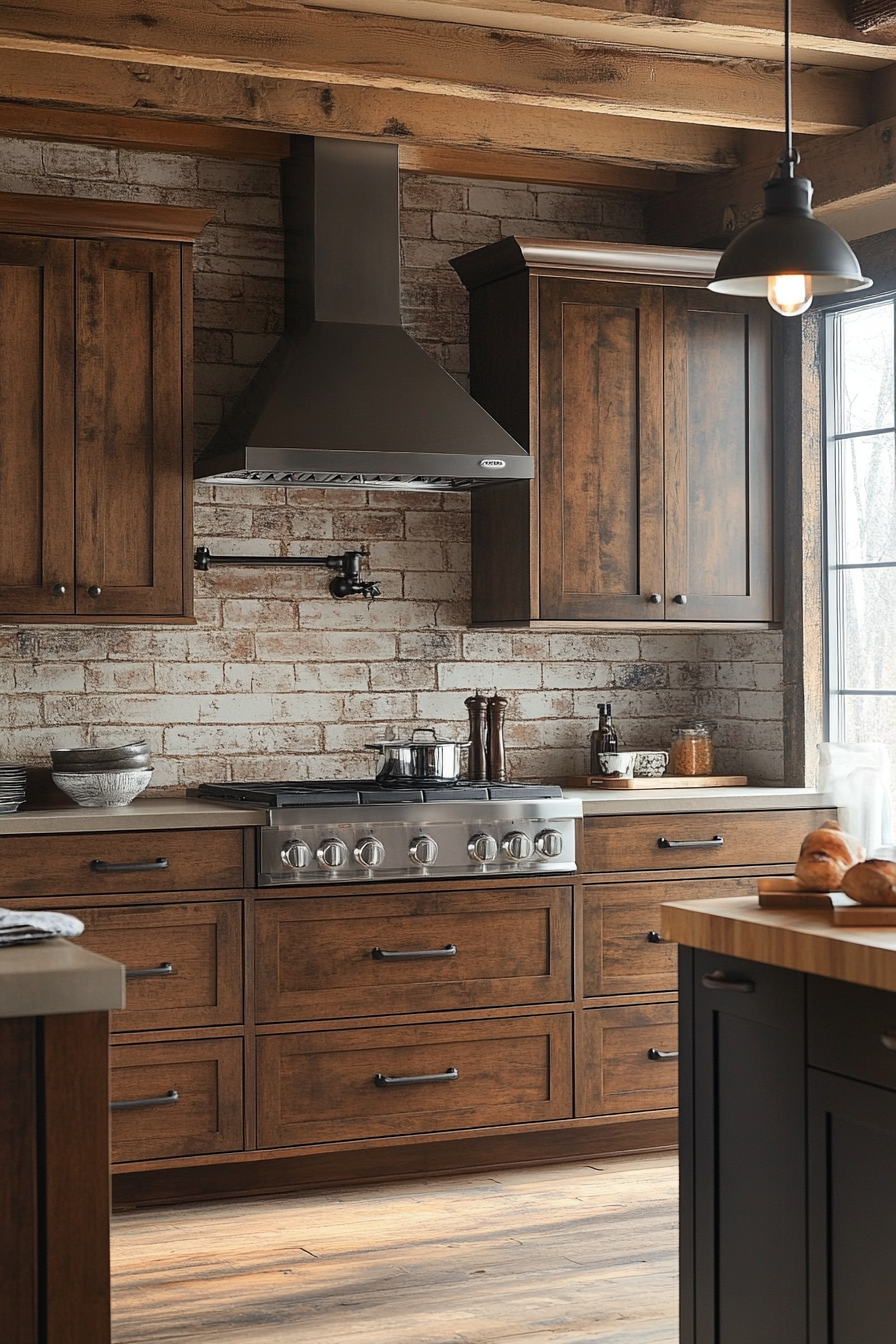 brown kitchen cabinets