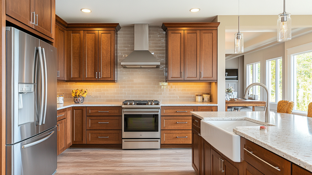 brown kitchen cabinets