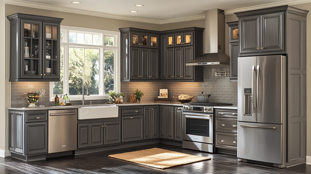 gray kitchen cabinets