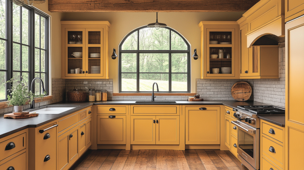 yellow kitchen cabinets